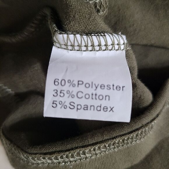 Women's Army Green American Flag Graphic Crewneck Short Sleeve Tee - Picture 10 of 12